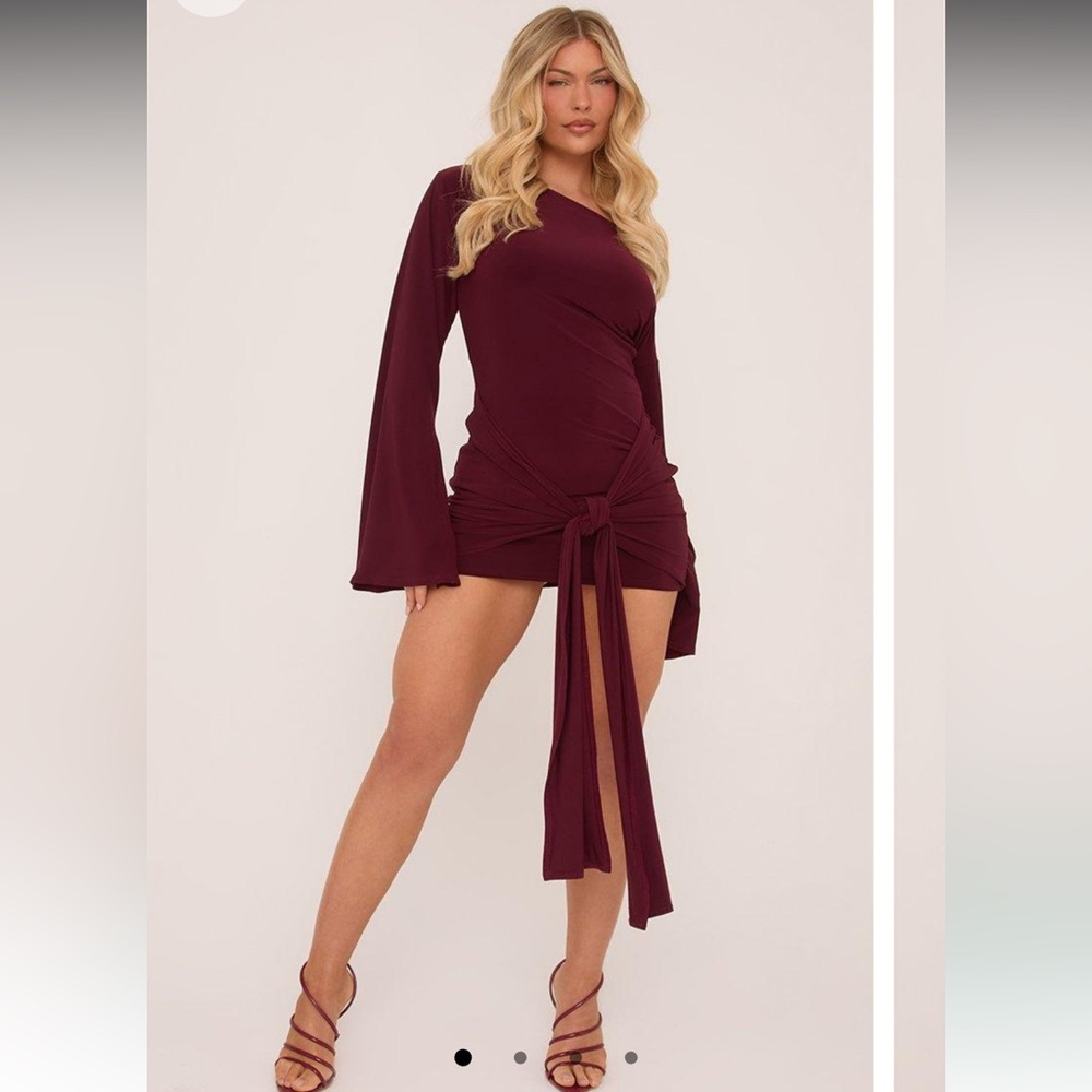 EGO Deep Red Long Sleeve Dress